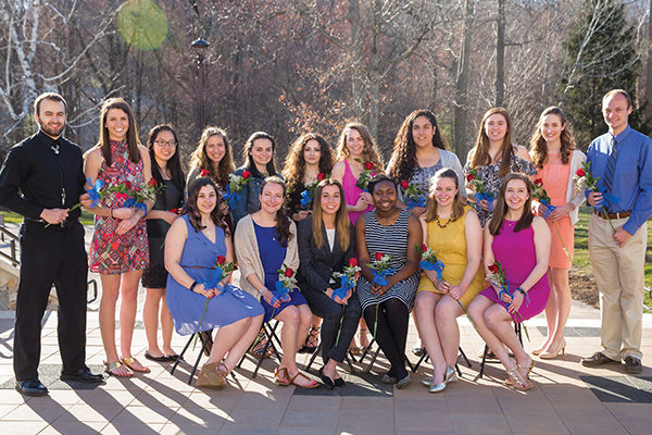 2018 Augustine Scholars gather after Honors Convocation.